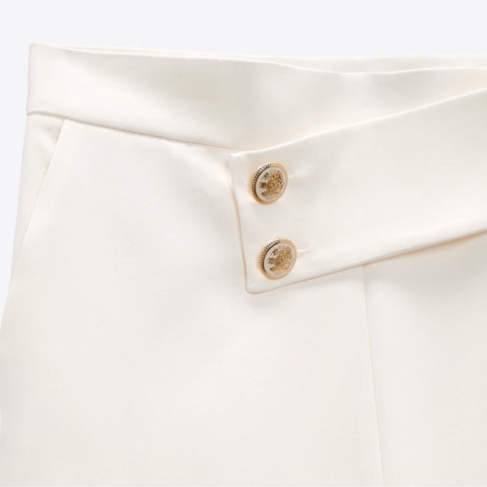 🦋 Bloggers’ Favorite 🦋 Zara Ecru Buttoned Pants Size L - Picture 10 of 16